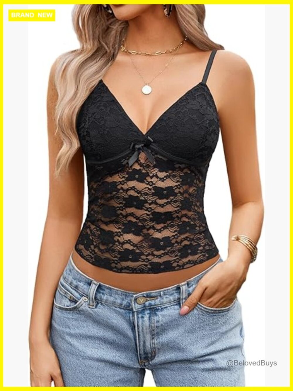 V Neck Lace Camisole Tank Top Y2K Going Out Tops Sleeveless Crop Tops